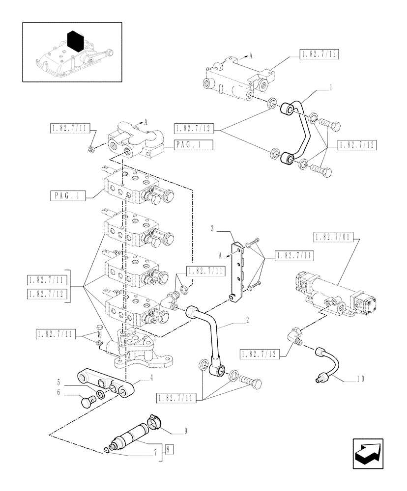 Схема запчастей Case IH JX1095C - (719044030[02]) - (DIA KIT) 4TH REMOTE S/D W/ DELUXE COUPLERS (18) - VARIATIONS