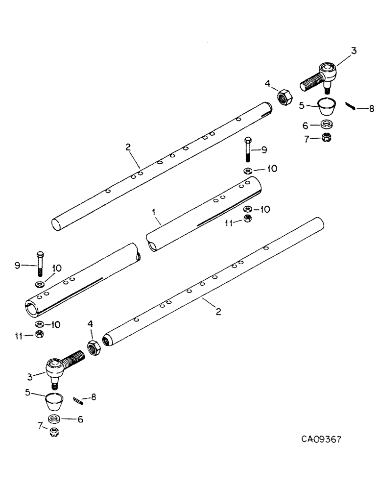 Схема запчастей Case IH 1460 - (15-22) - WHEEL AND TRACTION, TIE ROD ASSEMBLY, S/N 52156 AND ABOVE Wheels & Traction
