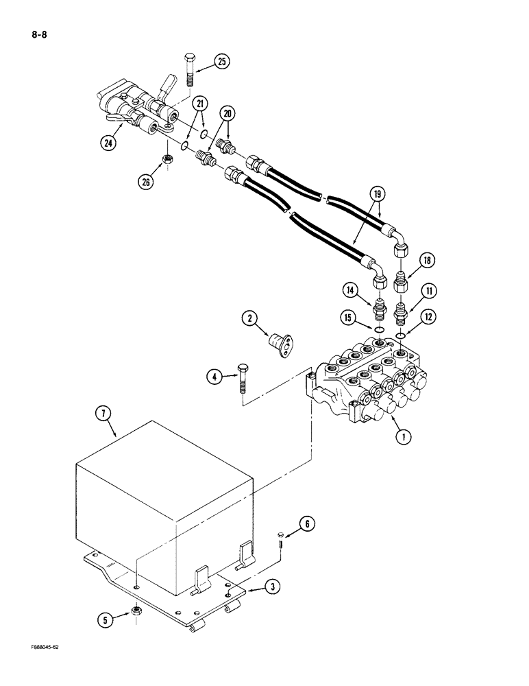 Схема запчастей Case IH KP-525 - (8-08) - HYDRAULIC SYSTEM, COUPLERS AND LINES (08) - HYDRAULICS