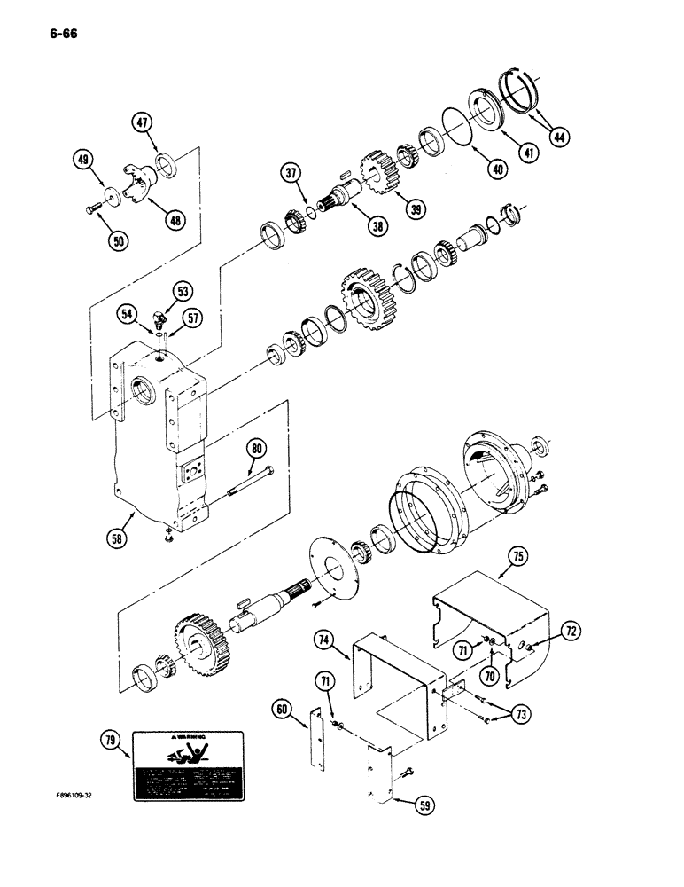 Схема запчастей Case IH 9180 - (6-66) - PTO TRANSFER CASE ASSEMBLY, (CONT) (06) - POWER TRAIN
