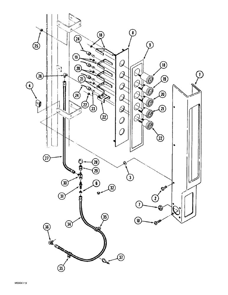 Схема запчастей Case IH 9330 - (4-026) - GAUGE PANEL, PRIOR TO P.I.N. JEE0071001 (04) - ELECTRICAL SYSTEMS