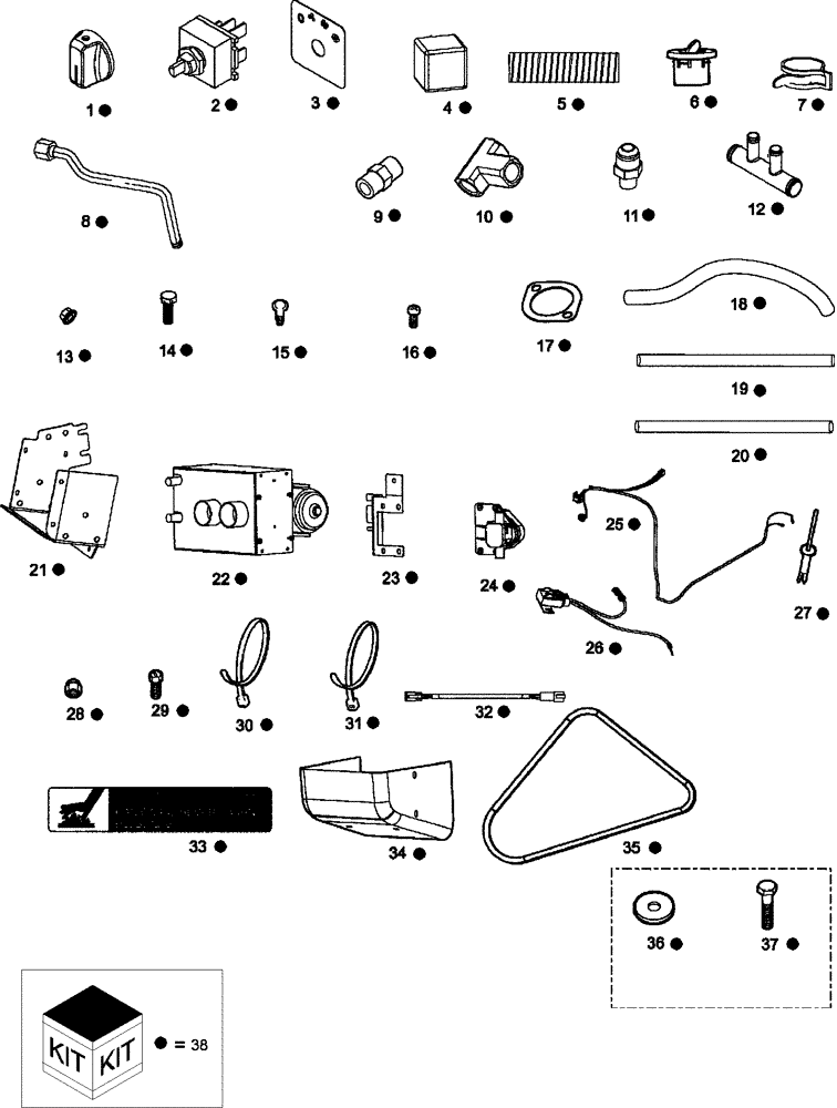Схема запчастей Case IH SCOUT XL - (88.104.02) - DIA KIT, CAB HEATER, DIESEL ENGINE (88) - ACCESSORIES