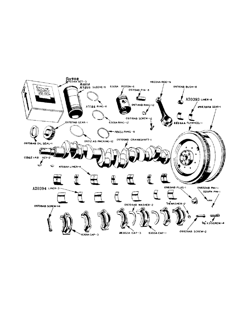 Схема запчастей Case IH 900 - (006) - DIESEL ENGINE, PISTONS, CONNECTING RODS AND CRANKSHAFT, PISTON AND CONNECTING RODS (02) - ENGINE