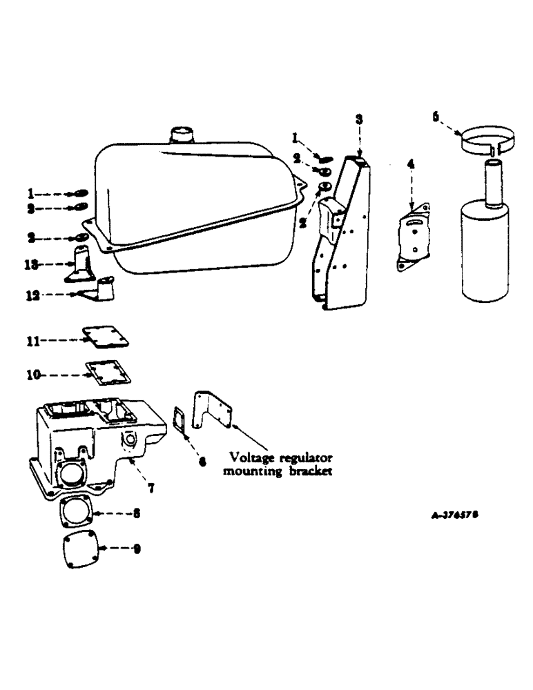 Схема запчастей Case IH 350 - (179) - CHASSIS, FUEL TANK SUPPORTS AND HYDRAULIC RESERVOIR (12) - CHASSIS