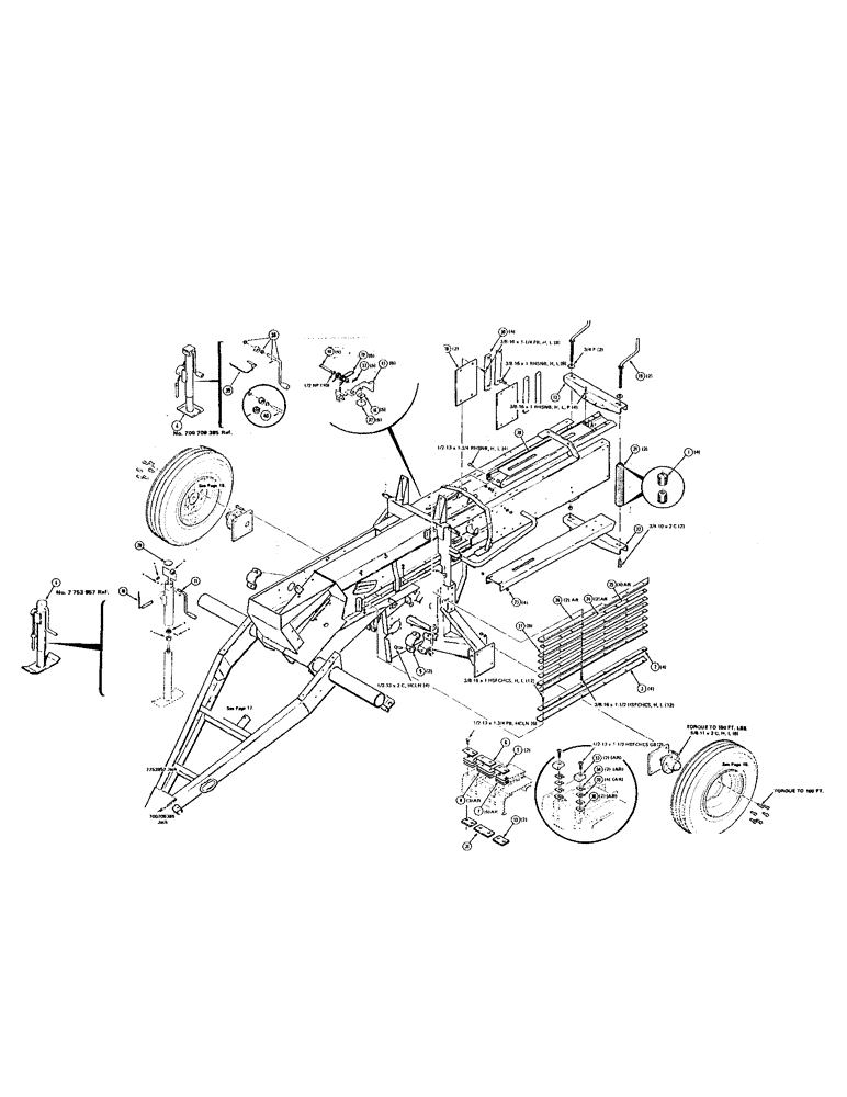 Схема запчастей Case IH 8540 - (20) - MAINFRAME AND BALE CHAMBER (12) - MAIN FRAME