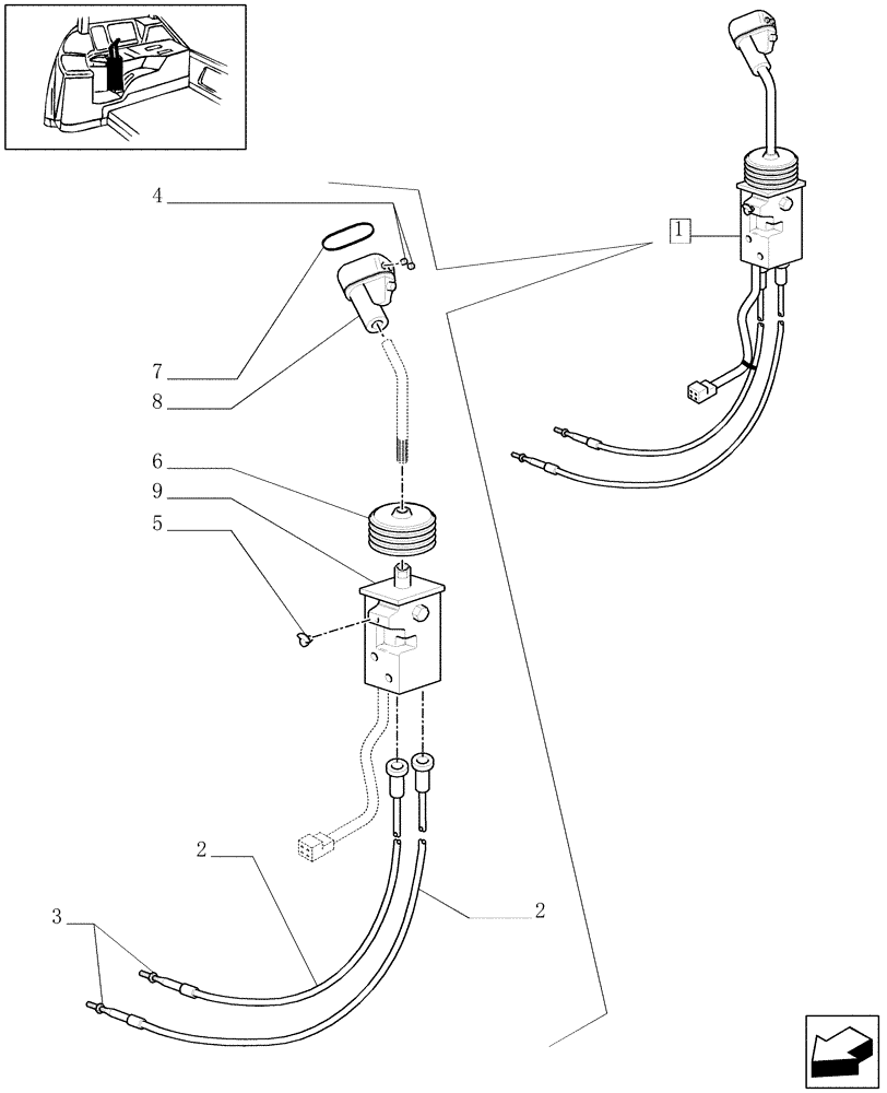 Схема запчастей Case IH JX1080U - (1.96.2/ A) - (VAR.075-076) FITTING FOR LOADER - JOYSTICK FOR MIDMOUNT - BREAKDOWN (10) - OPERATORS PLATFORM/CAB