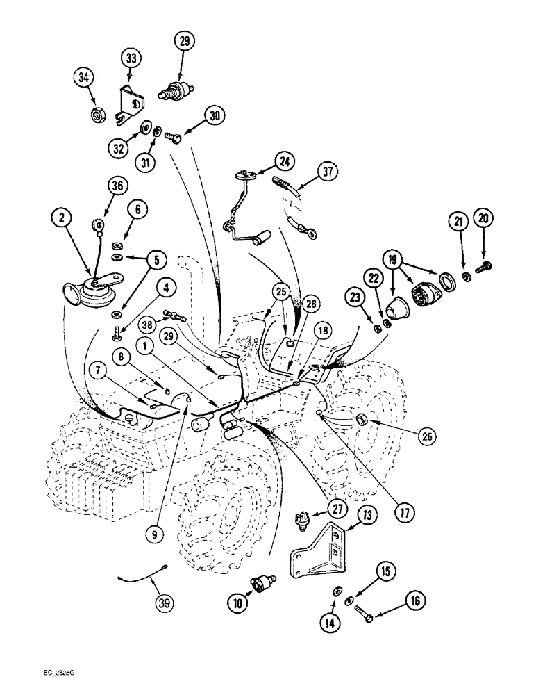 Схема запчастей Case IH 3230 - (4-002) - CHASSIS HARNESS AND SWITCHES, TRACTOR WITHOUT CAB (04) - ELECTRICAL SYSTEMS