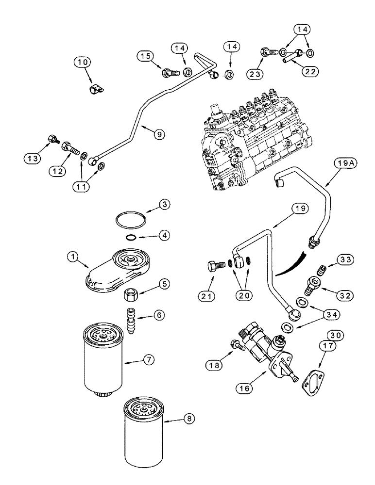 Схема запчастей Case IH 8930 - (3-014) - FUEL FILTER AND TRANSFER PUMP, 6T-830 AND 6TA-830 EMISSIONS CERTIFIED, 8930 AND 8940 TRACTORS ONLY (03) - FUEL SYSTEM