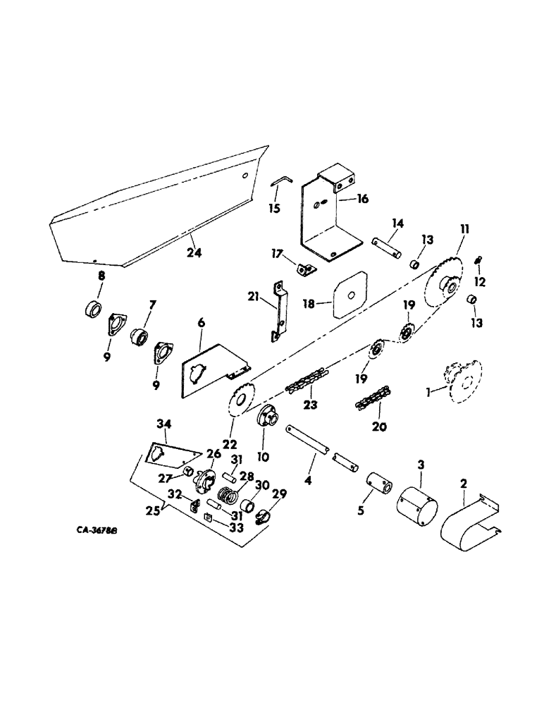 Схема запчастей Case IH 914 - (33-25) - FEEDER AND HEADER, WINDROW PICKUP RIGHT HAND DRIVE (13) - FEEDER
