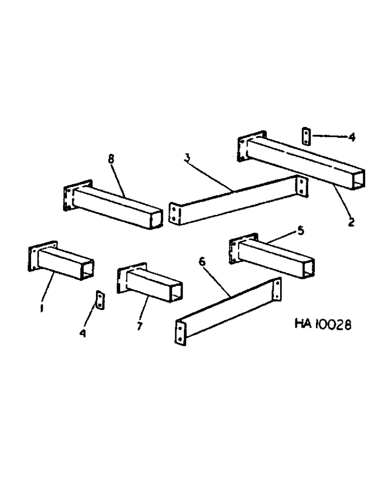 Схема запчастей Case IH 645 - (E-8[A]) - 645 VIBRA CHISEL, DIRECT MOUNTED, EXTENSIONS AND BRACES 