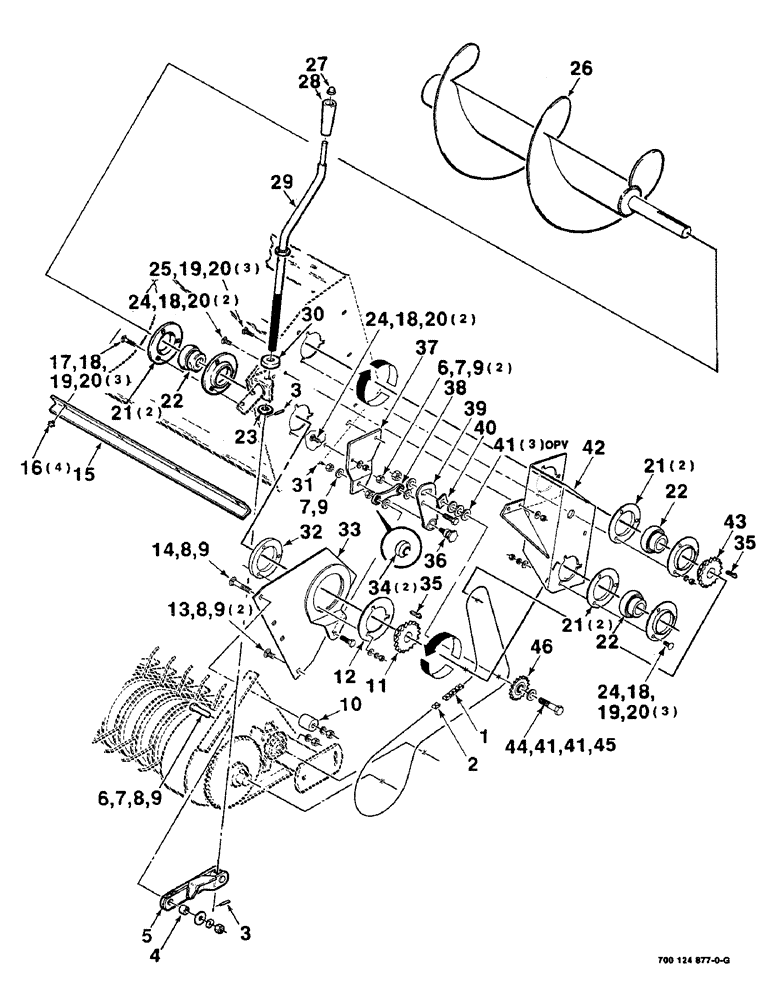 Схема запчастей Case IH 8545 - (2-26) - AUGER AND PICKUP DRIVE ASSEMBLY - LEFT (S.N. CFH0045726 AND LATER) Driveline