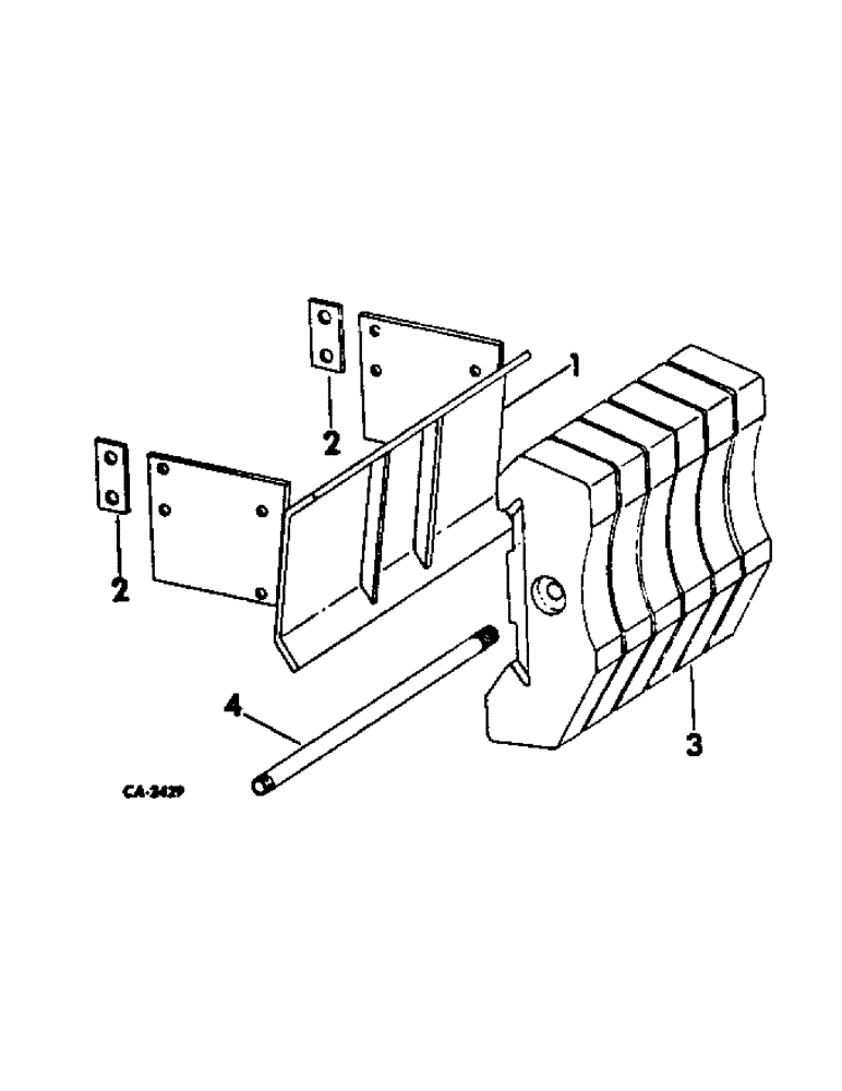 Схема запчастей Case IH 2500 - (09-05[1]) - FRAME, FRONT END WEIGHTS, 2500 SERIES A TRACTORS WITH BACKHOE AND/OR LOADER (12) - FRAME