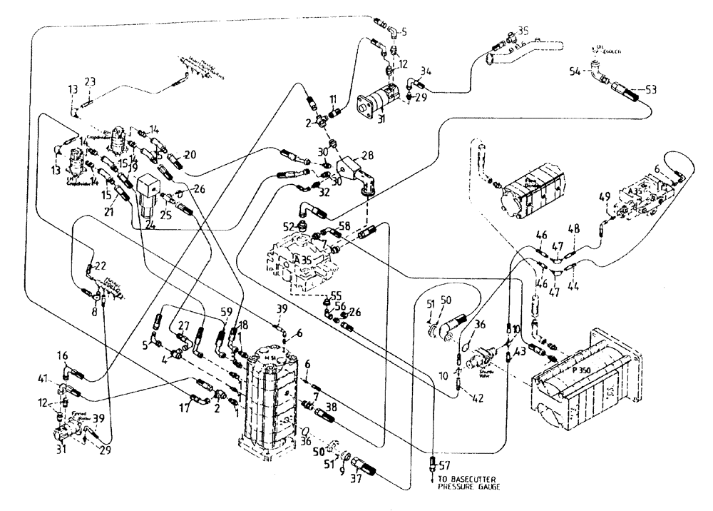 Схема запчастей Case IH 7700 - (G02[20]) - HYDRAULIC CIRCUIT, BASECUTTER, WITHOUT POWER KNOCKDOWN ROLLER, UP TO AND INCLUDING SERIAL # 7620 Leg Base Cutter