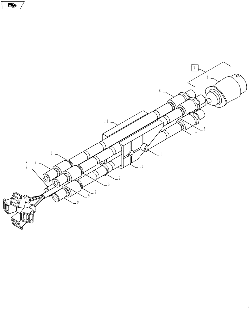 Схема запчастей Case IH L790 - (35.204.02) - MAIN HOSE KIT (35) - HYDRAULIC SYSTEMS