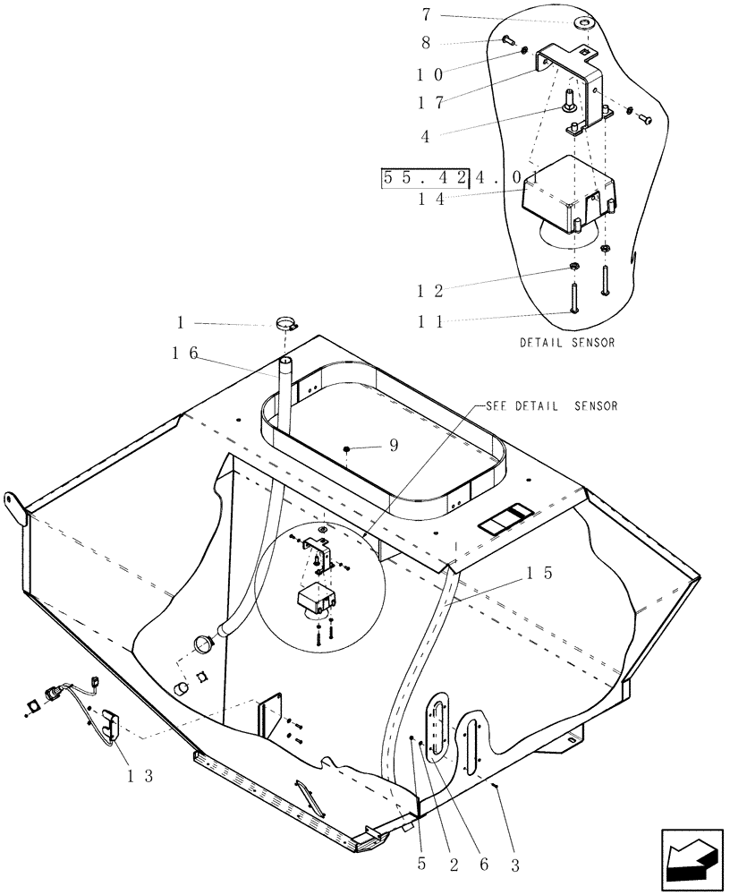 Схема запчастей Case IH 2230 - (88.100.02) - THIRD TANK OPTION - BIN SENSORS (88) - ACCESSORIES