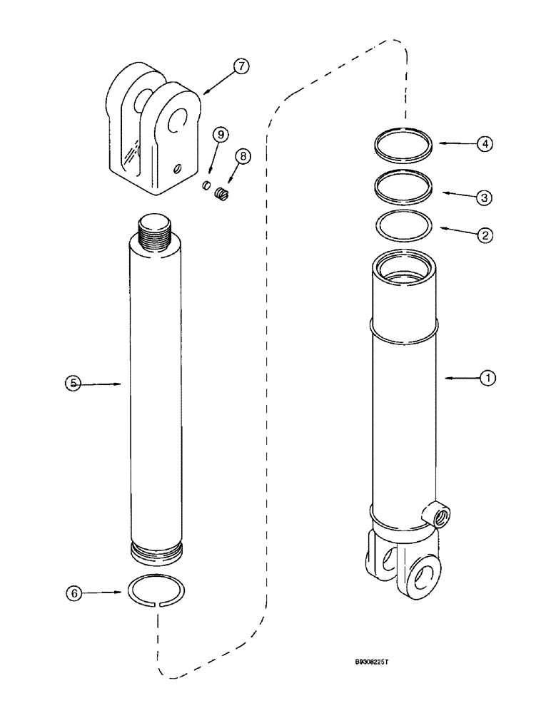 Схема запчастей Case IH 955 - (8-092) - HYDRAULIC CYLINDER - 1345980C1, OUTER ROW MARKER LIFT FOR 12 ROW NARROW 12 ROW WIDE & 16 ROW NARROW (08) - HYDRAULICS