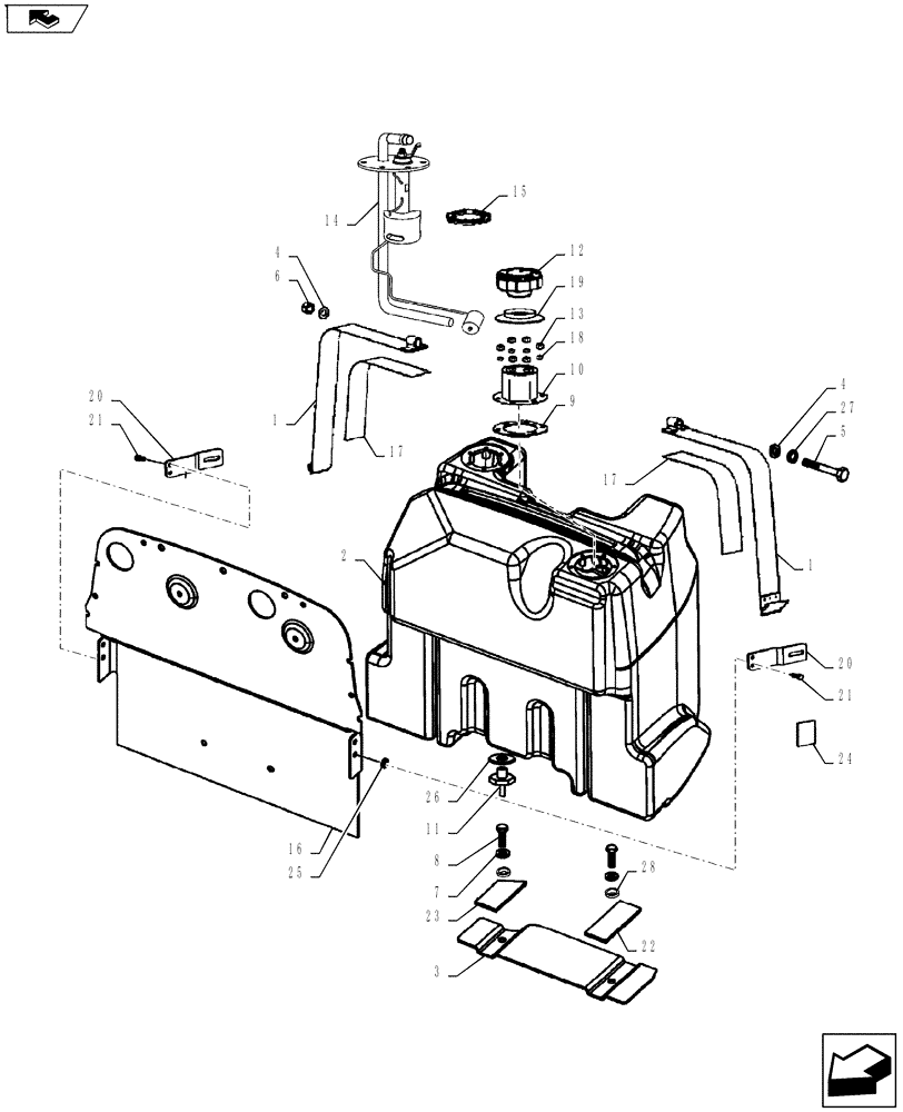 Схема запчастей Case IH FARMALL 75A - (10.216.01) - FUEL TANK (10) - ENGINE