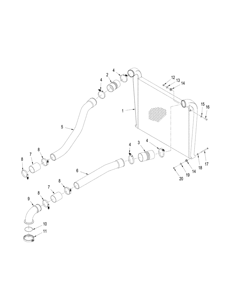 Схема запчастей Case IH STX430 - (02-10) - AIR COOLER MOUNTING, STX & STEIGER 380 / 430 (02) - ENGINE