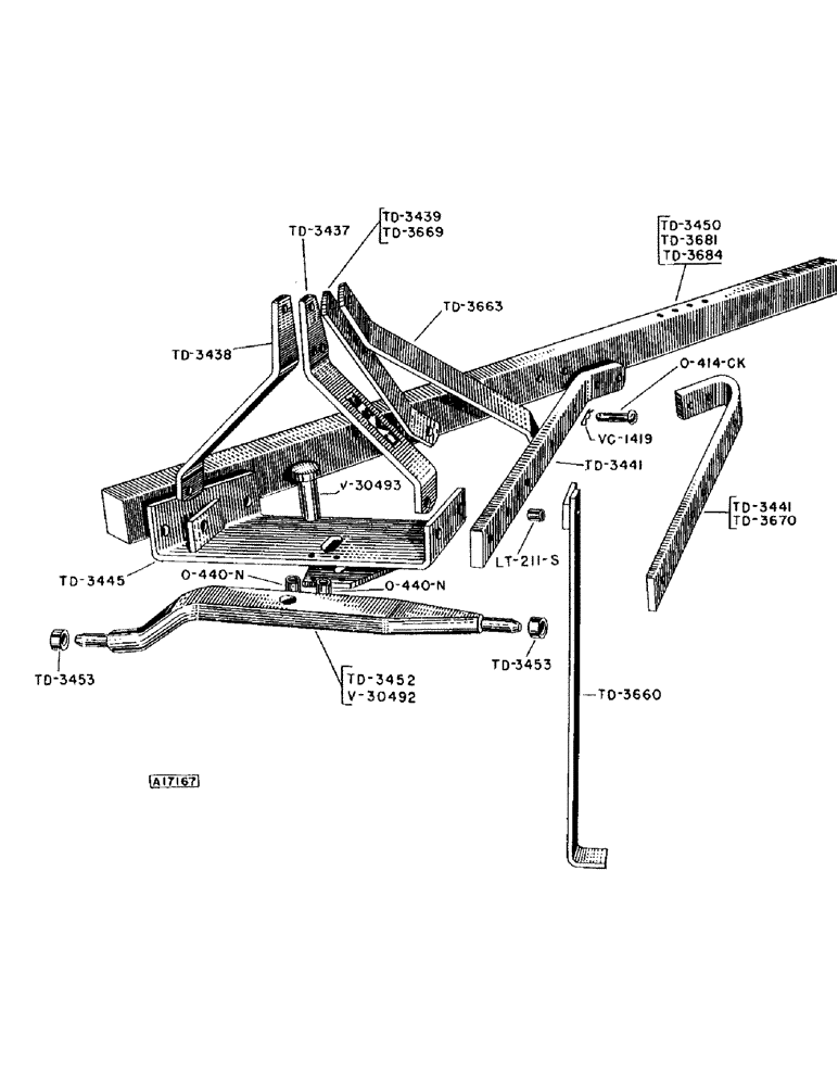 Схема запчастей Case IH 302 - (06) - FRAME AND BEAMS, 1955 - 1957 