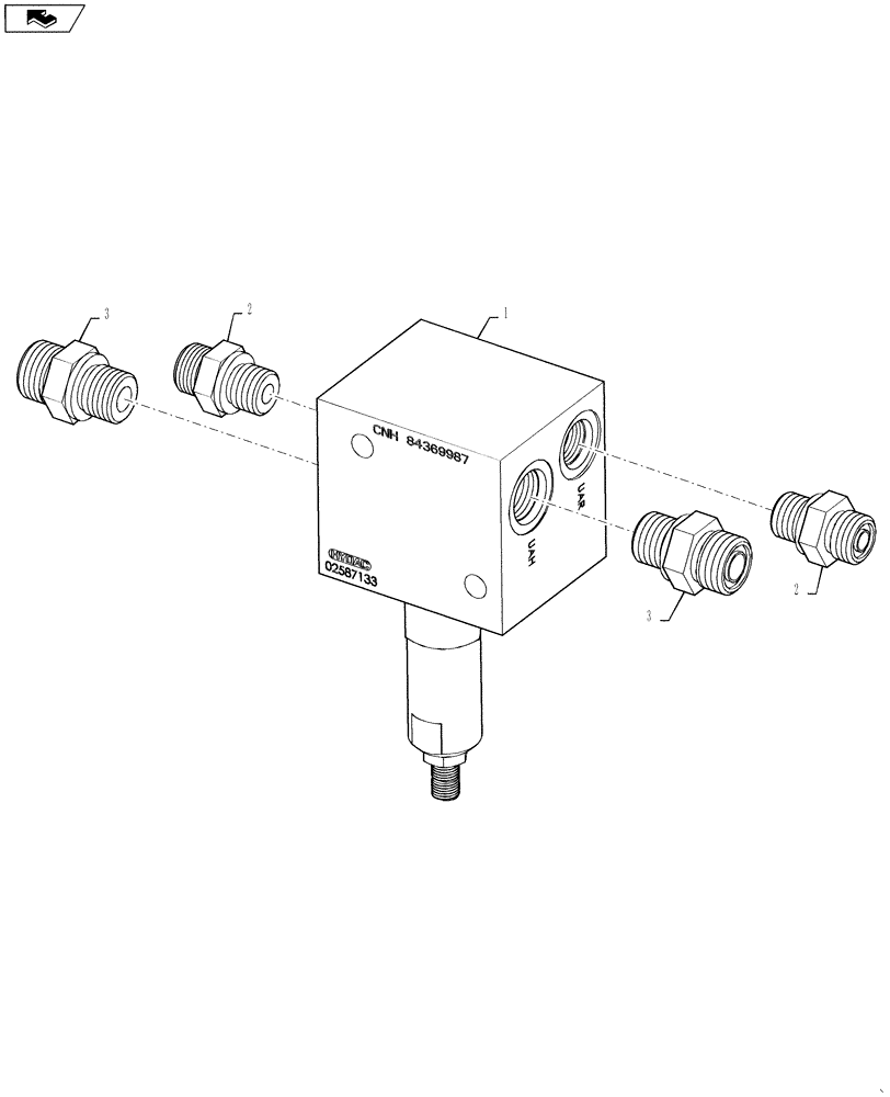 Схема запчастей Case IH 9230 - (35.440.06[03]) - MANIFOLD, HYD, UNLOAD AUGER, HC, MAN EXTENSIONS (35) - HYDRAULIC SYSTEMS