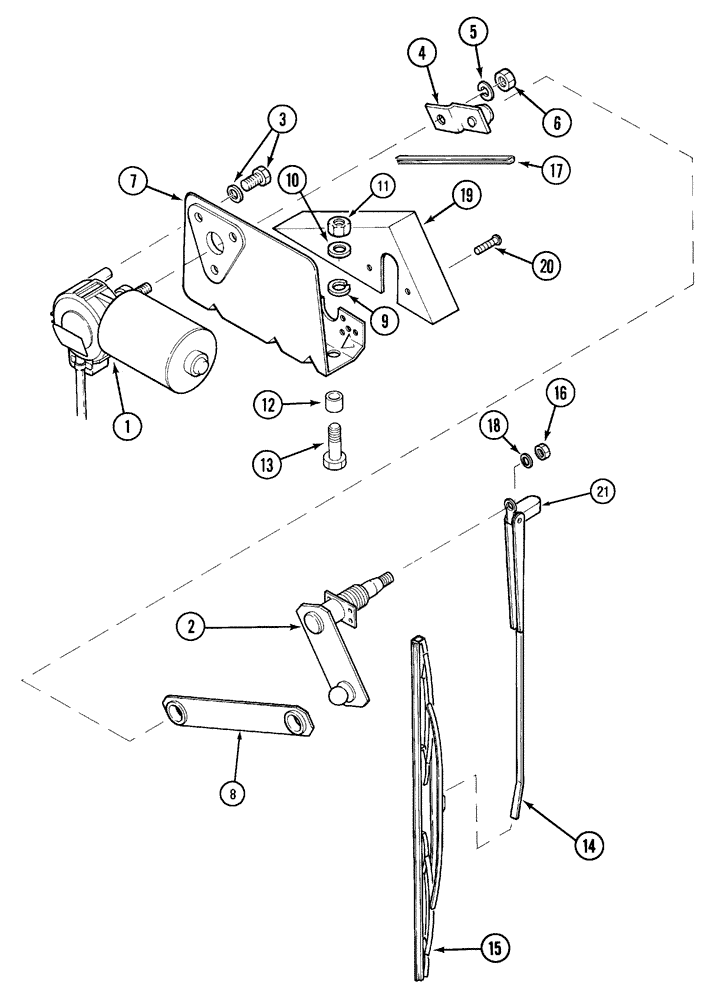 Схема запчастей Case IH 5120 - (4-62) - CAB, WINDSHIELD WIPER, FRONT (04) - ELECTRICAL SYSTEMS
