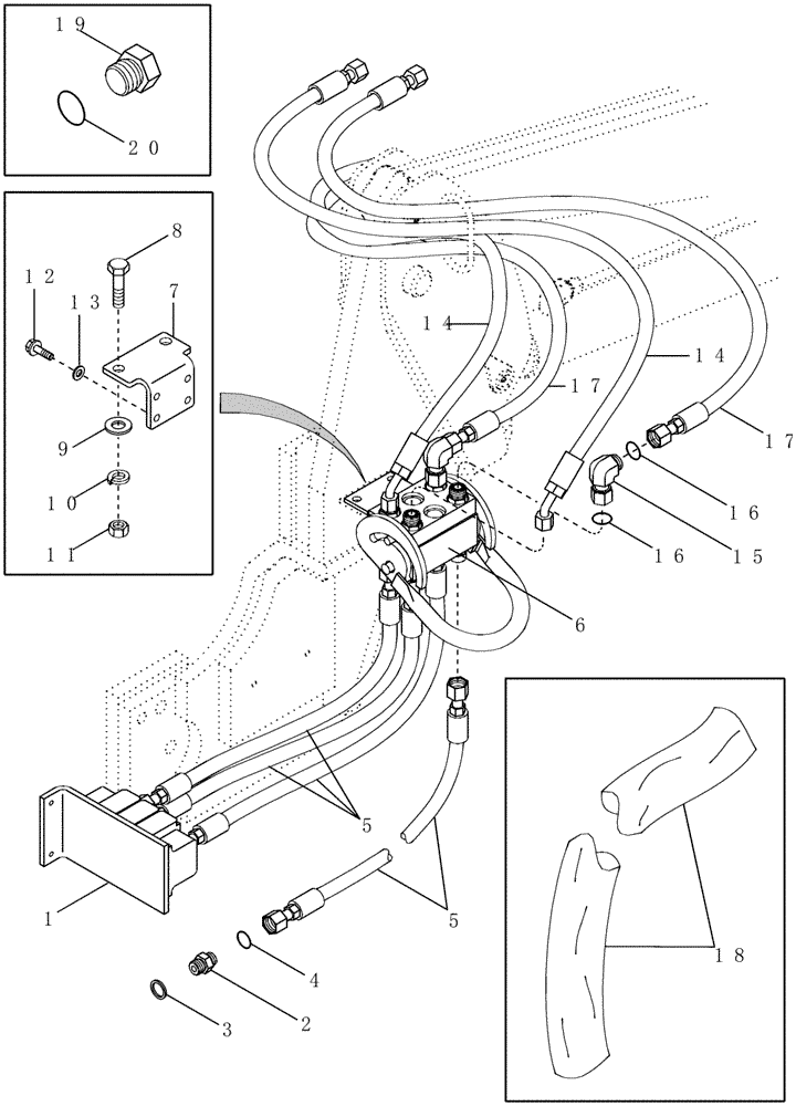 Схема запчастей Case IH LX152 - (08-05) - HYDRAULICS - MID MOUNT (2 FUNCTION ONE LEVER QUICK CONNECT) (08) - HYDRAULICS