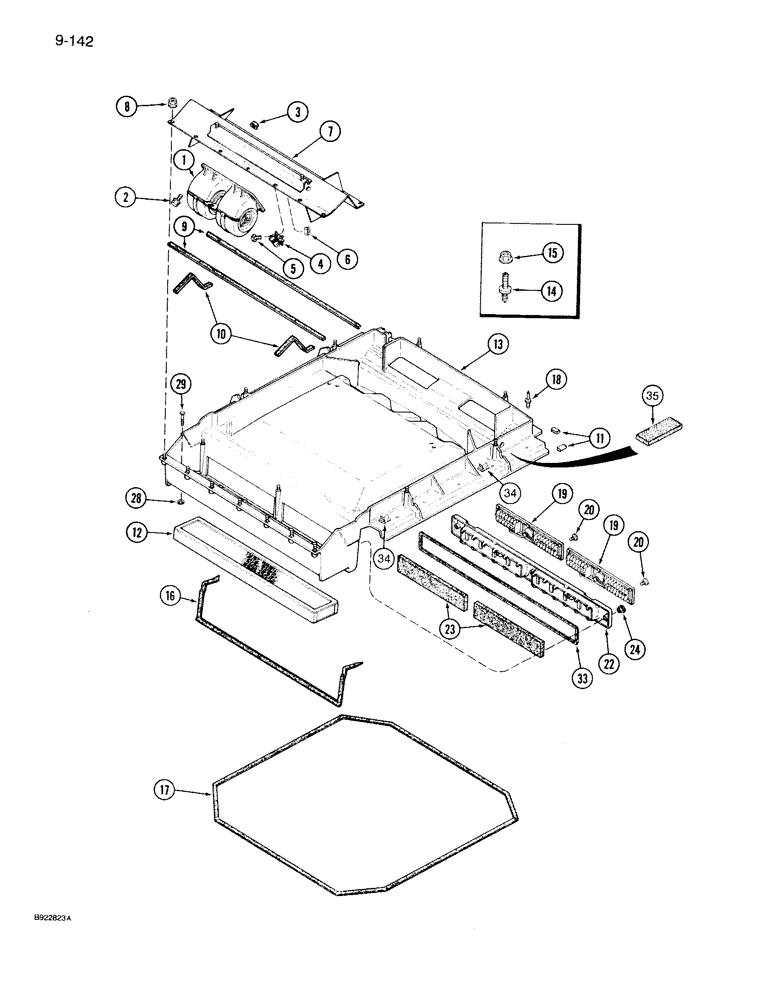 Схема запчастей Case IH 7130 - (9-142) - CAB, AIR FILTER AND BLOWER HOUSING (09) - CHASSIS/ATTACHMENTS