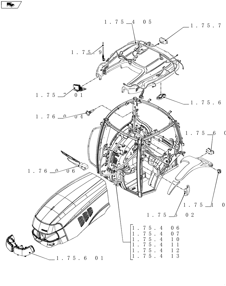 Схема запчастей Case IH PUMA 155 - (SEC. 06[03]) - ELECTRICAL SYSTEM (00) - GENERAL