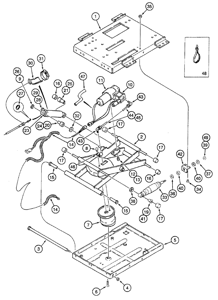 Схема запчастей Case IH 7250 - (9-080) - DELUXE AIR SUSPENSION SEAT, SUSPENSION, PRIOR TO TRACTOR PIN JJA0061559 (09) - CHASSIS/ATTACHMENTS