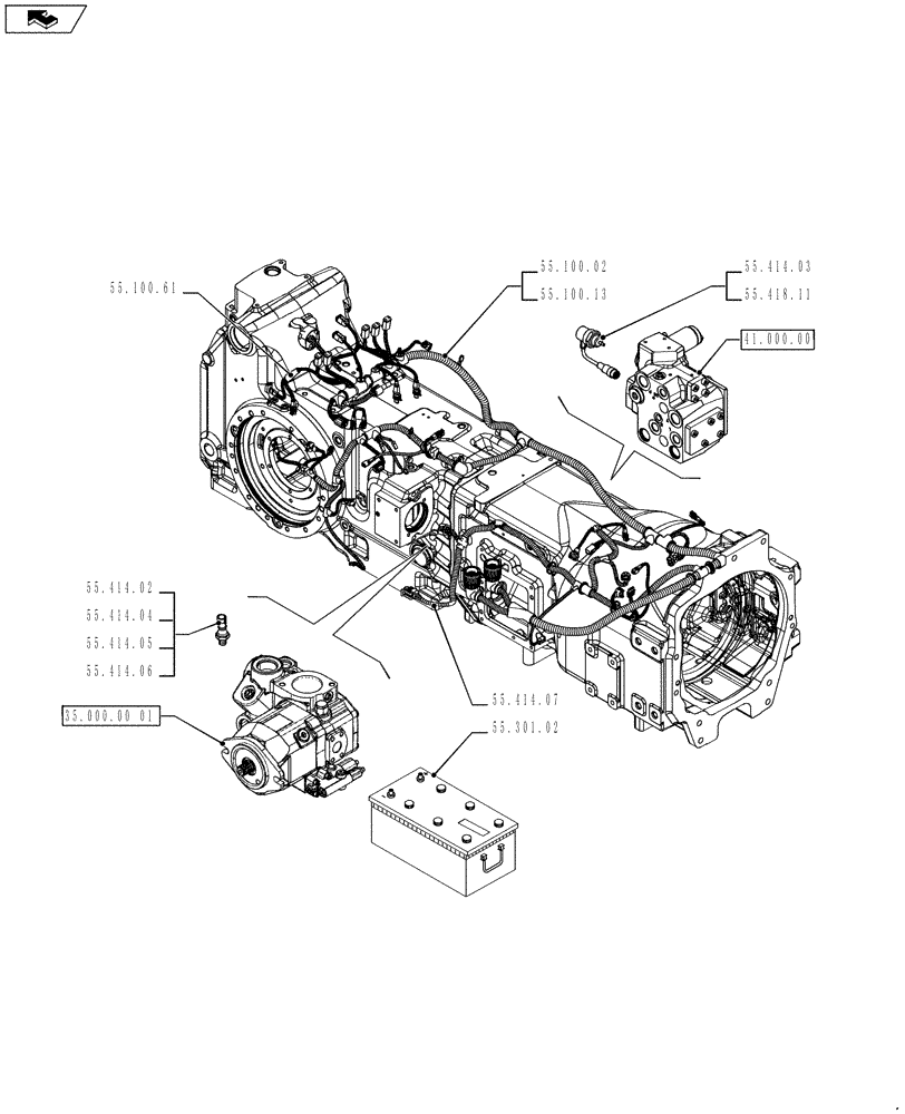 Схема запчастей Case IH PUMA 230 - (55.000.00[02]) - PICTORIAL INDEX - ELECTRICAL SYSTEMS (55) - ELECTRICAL SYSTEMS