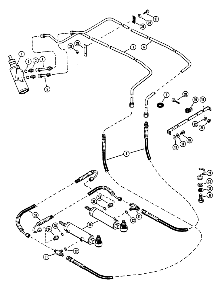 Схема запчастей Case IH 1175 - (081C) - HYDROSTATIC STEERING SYSTEM, USED PRIOR TO TRACTOR SERIAL NUMBER 8736747 (05) - STEERING