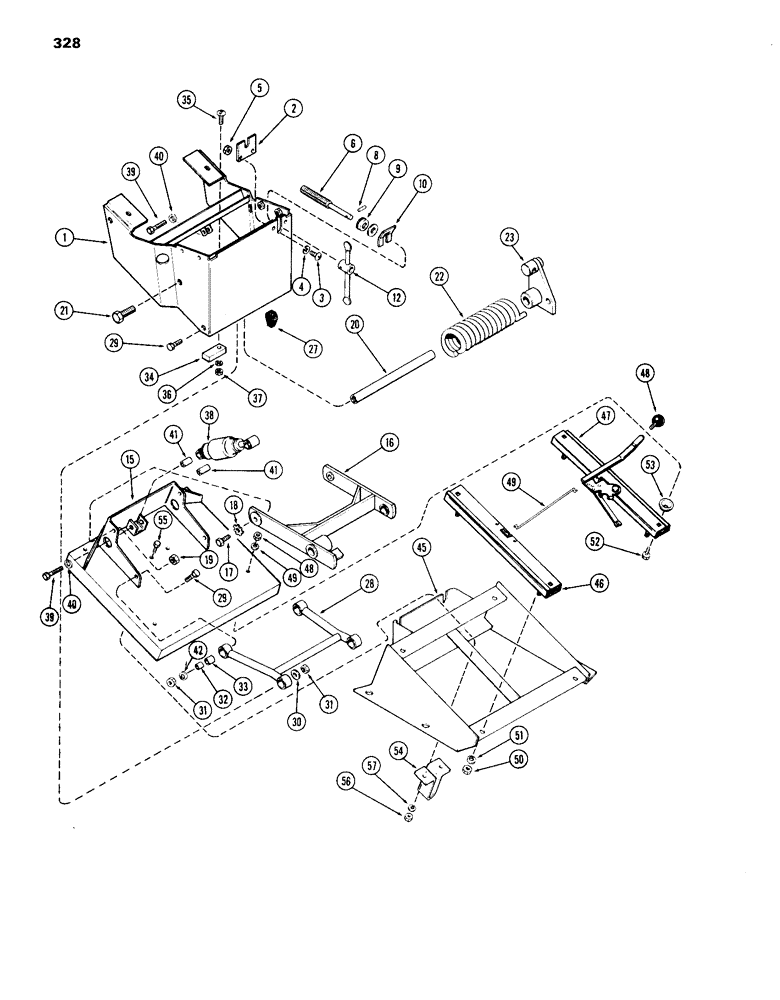 Схема запчастей Case IH 870 - (328) - SEAT SUSPENSION, FIRST USED TRACTOR SERIAL NUMBER 8736722 (09) - CHASSIS/ATTACHMENTS