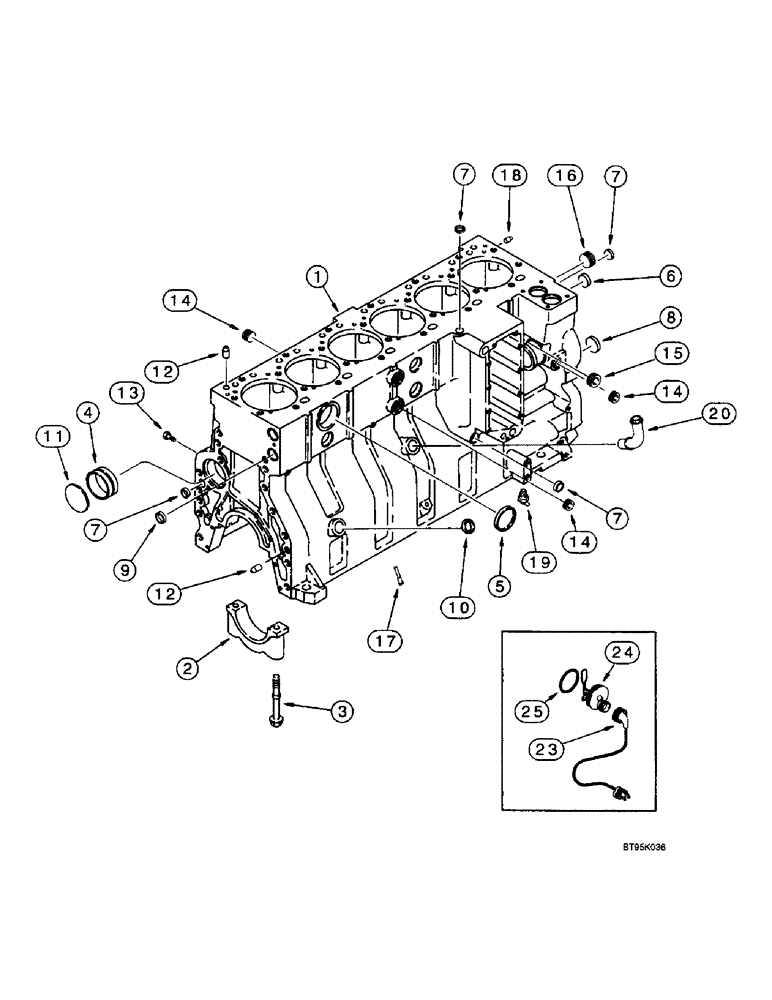 Схема запчастей Case IH 2188 - (2-45A) - CYLINDER BLOCK, 6TA-830 EMISSIONS CERTIFIED ENG, COMBINE PIN JJC0191483 AND AFT, ENGINE BLOCK HEATER (01) - ENGINE