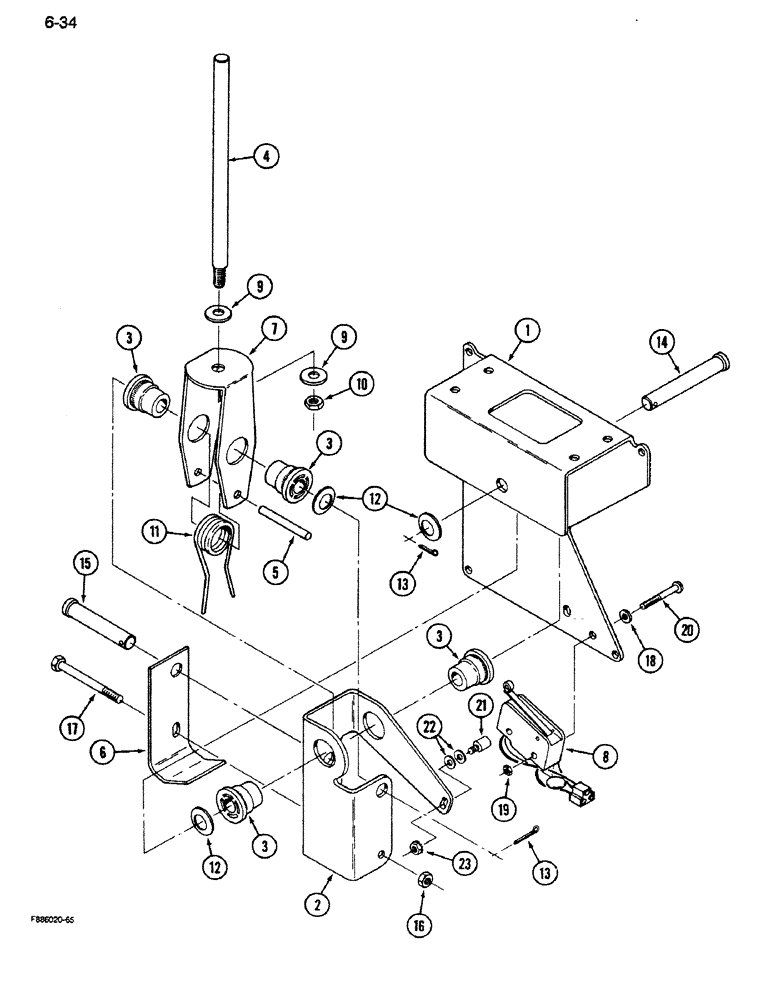 Схема запчастей Case IH 9270 - (6-34) - TRANSMISSION SHIFT CONTROLS, MODE CONTROL (06) - POWER TRAIN