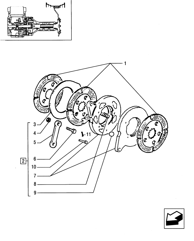Схема запчастей Case IH JX65 - (1.65.3[01]) - TRANSMISSION BRAKE - DISCS (05) - REAR AXLE