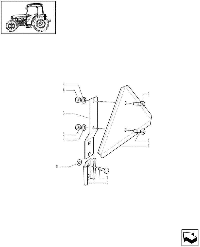 Схема запчастей Case IH JX1085C - (1.92.76/02[03]) - (VAR.007) NA PACKAGE - RETROREFLECTOR SUPPORT - WCAB (10) - OPERATORS PLATFORM/CAB