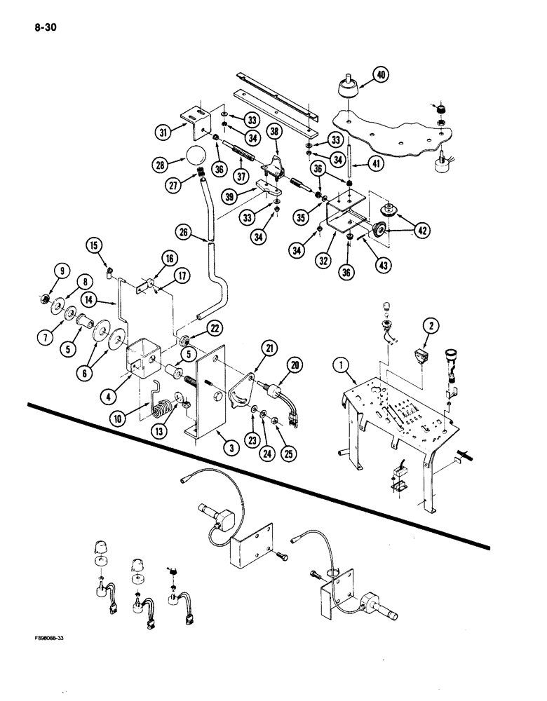 Схема запчастей Case IH 9150 - (8-30) - THREE POINT HITCH CONTROLS, ELECTRONIC CONTROLLED (08) - HYDRAULICS