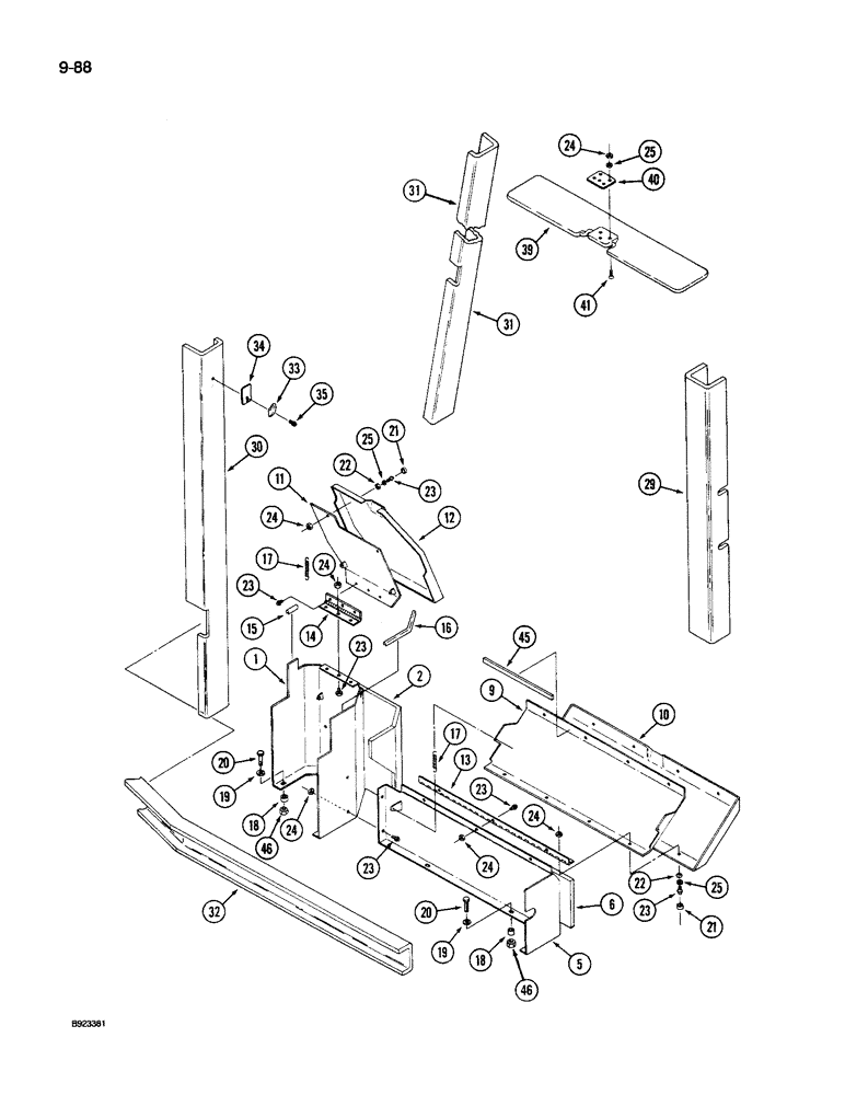 Схема запчастей Case IH 9250 - (9-088) - STORAGE COMPARTMENTS, IF EQUIPPED (09) - CHASSIS/ATTACHMENTS