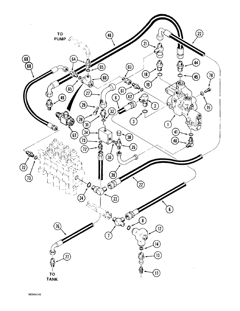 Схема запчастей Case IH 9330 - (8-024) - THREE POINT HITCH HYDRAULICS, ELECTRONIC CONTROLLED, PRIOR TO S/N JEE0069665 (08) - HYDRAULICS