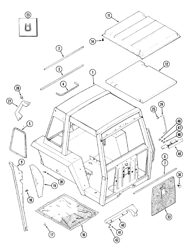 Схема запчастей Case IH 2594 - (9-100) - 4 POST ROPS (09) - CHASSIS/ATTACHMENTS