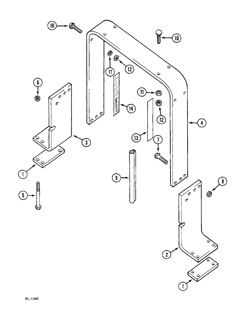 Схема запчастей Case IH 3230 - (9-092) - ROLL OVER PROTECTION FRAME, 2 POST ROPS (09) - CHASSIS/ATTACHMENTS