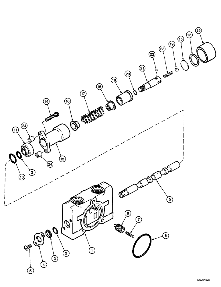 Схема запчастей Case IH L500 - (8-064) - VALVE SECTION (08) - HYDRAULICS