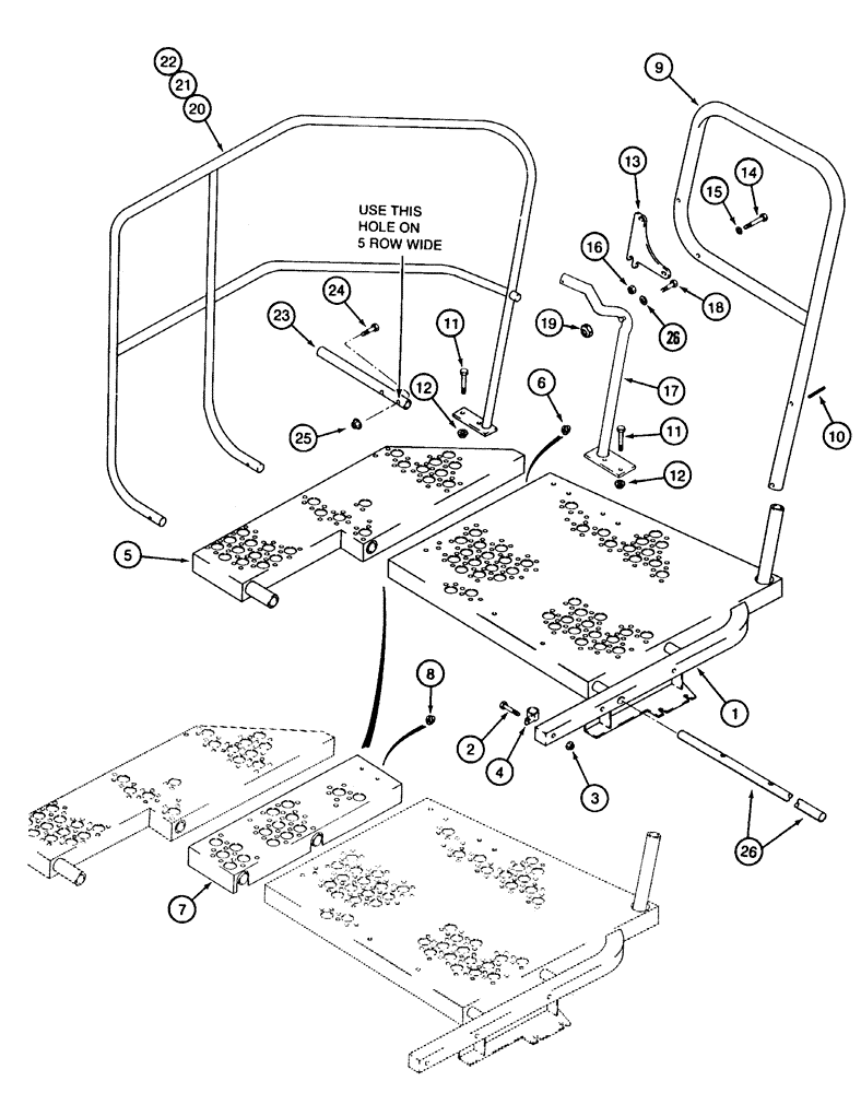 Схема запчастей Case IH 2155 - (9F-30) - PLATFORM AND HANDRAILS, 5 ROW WIDE (12) - CHASSIS