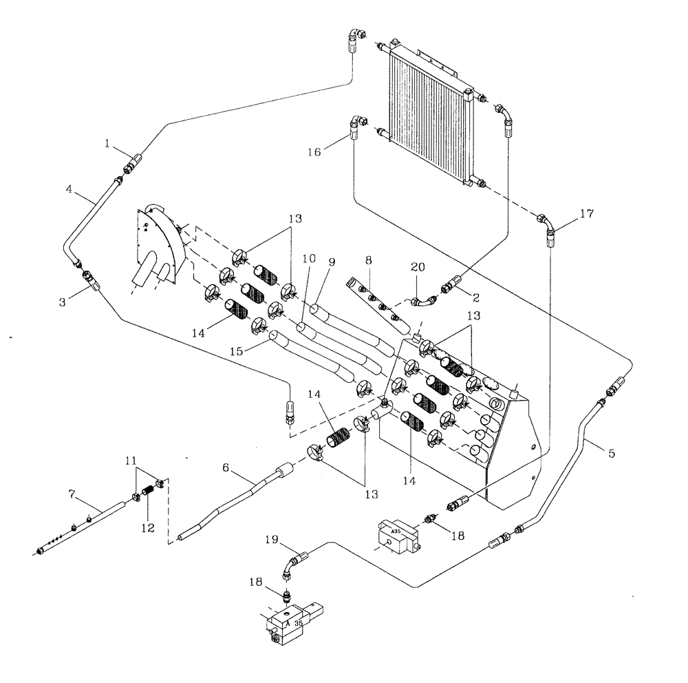 Схема запчастей Case IH 7700 - (B06[02]) - HYDRAULIC SUCTION LINES - HIGH HORSEPOWER Hydraulic Components & Circuits