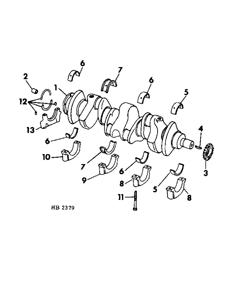 Схема запчастей Case IH 5000 - (12-20) - POWER, HB-225 GAS ENGINE CRANKSHAFT Power