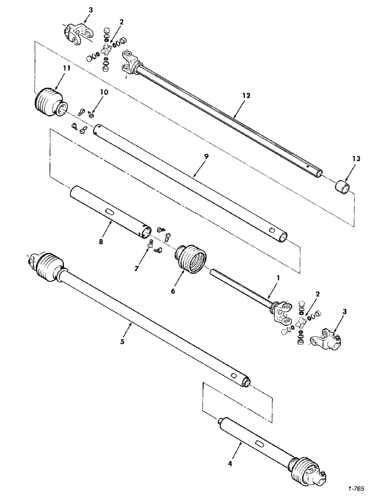 Схема запчастей Case IH 8830 - (28) - IMPLEMENT DRIVELINE, LEFT (58) - ATTACHMENTS/HEADERS
