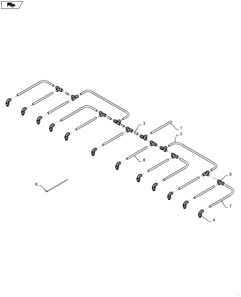 Схема запчастей Case IH 1230 - (75.200.26) - PNEUMATIC DOWN PRESSURE - PLUMBING (75) - SOIL PREPARATION