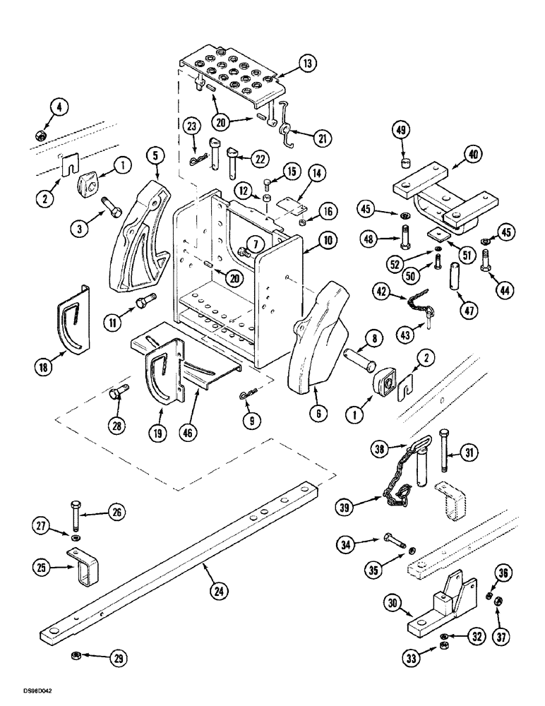 Схема запчастей Case IH 5150 - (9G-044) - HITCH - STABILIZER, DRAWBAR AND P.T.O. SHIELD (09) - CHASSIS/ATTACHMENTS
