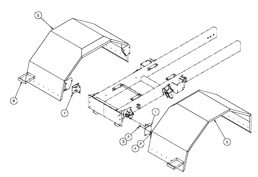 Схема запчастей Case IH FLX4375 - (10-005) - FENDER, REAR 73” (FLX 4375) Options