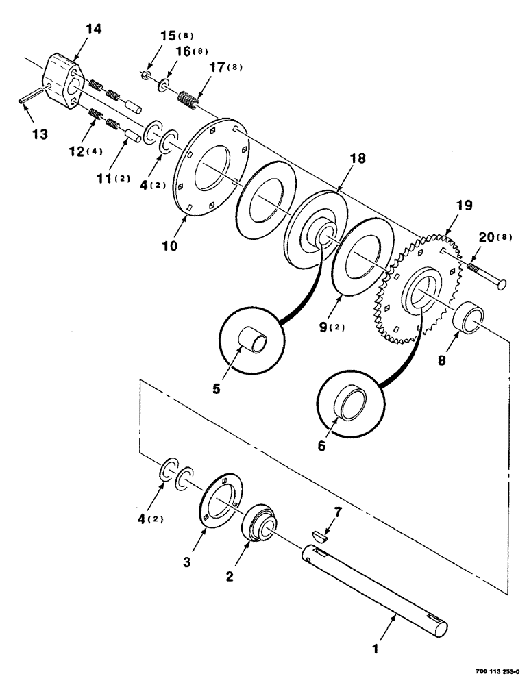 Схема запчастей Case IH 8590 - (03-14) - PICKUP CLUTCH ASSEMBLY Pickup